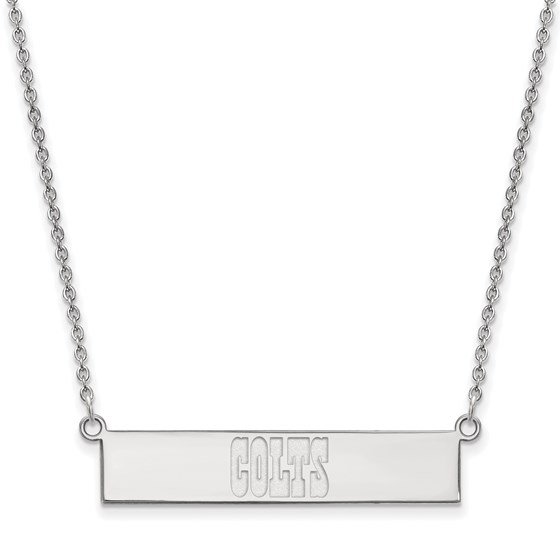 Sterling Silver Indianapolis Colts Small Bar Necklace Sterling Silver Indianapolis Colts Small Bar Necklace
